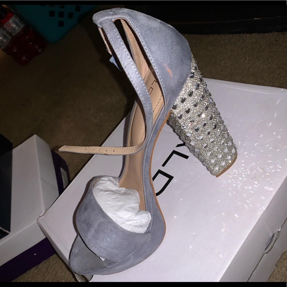 Chunky Block Sparkly Heels - image 1